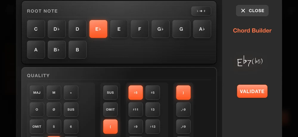 Advanced chord builder
